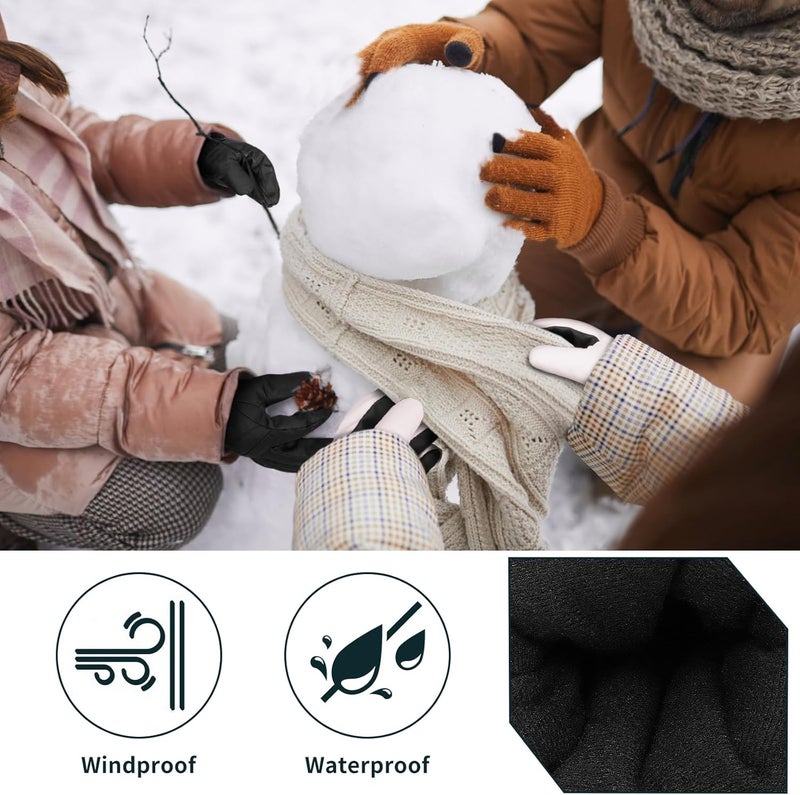 Odtmger Ski Gloves,Waterproof, Touchscreen-Compatible, Winter Warm Cotton Filled, Anti-Loss Rope for Parent Child - Image 3